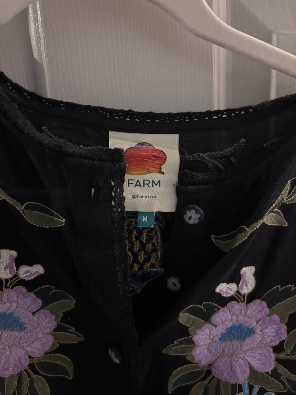 Farm Rio winter garden embroidered blouse - Picture 4 of 4